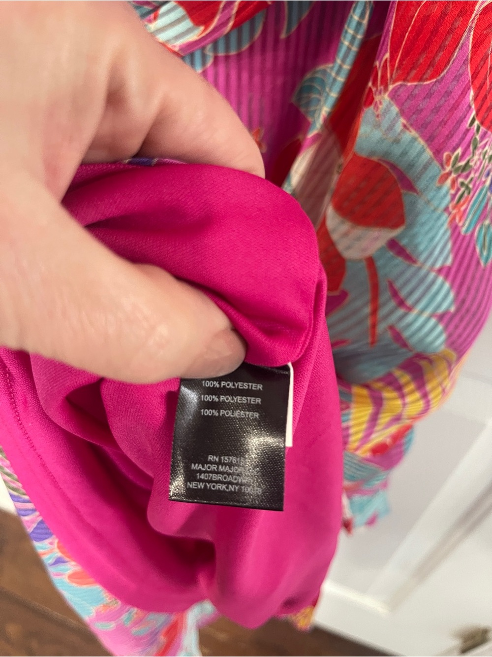 Tahari ASL Size 6 Tiered Tropical Dress Hot Pink Fuchsia Resortwear NWT - Picture 5 of 10